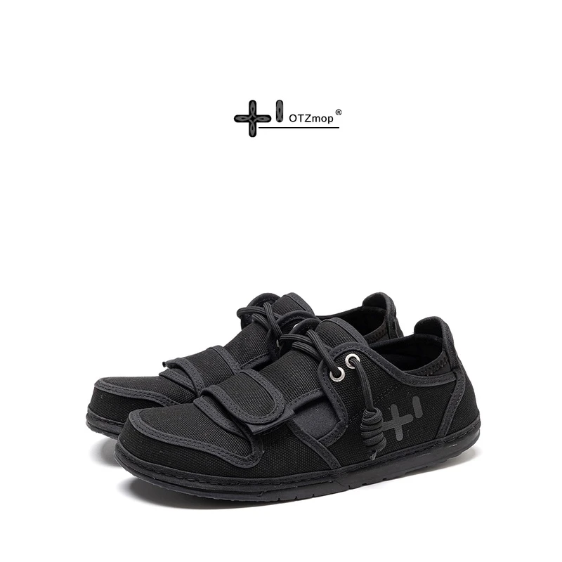 韩面包丑萌鞋OTZ mop帆布男大头鞋平底休闲黑色情侣肥脚大码女鞋