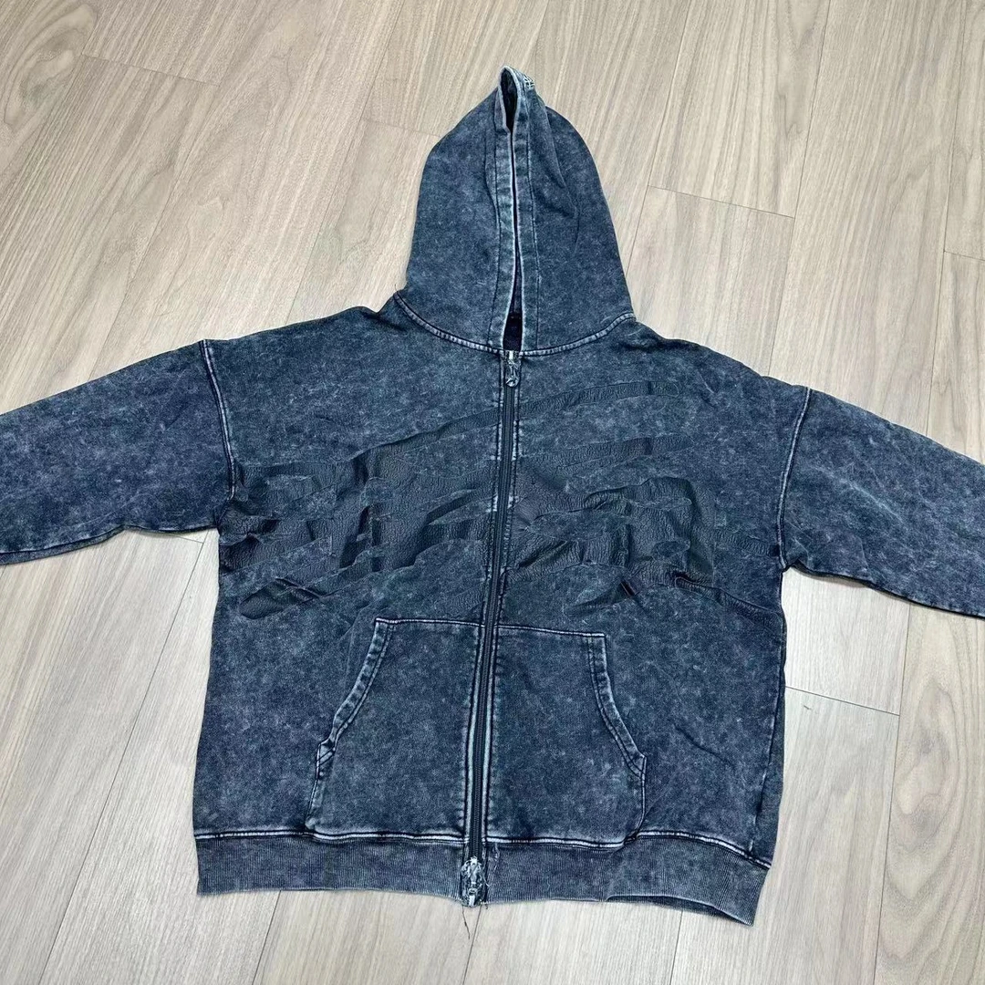 重工水洗连帽外套