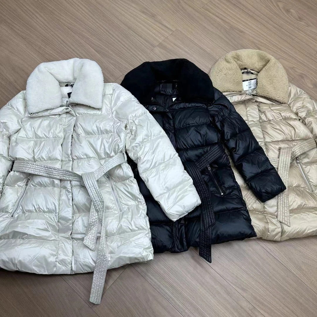 大翻领腰带款玉荣棉服