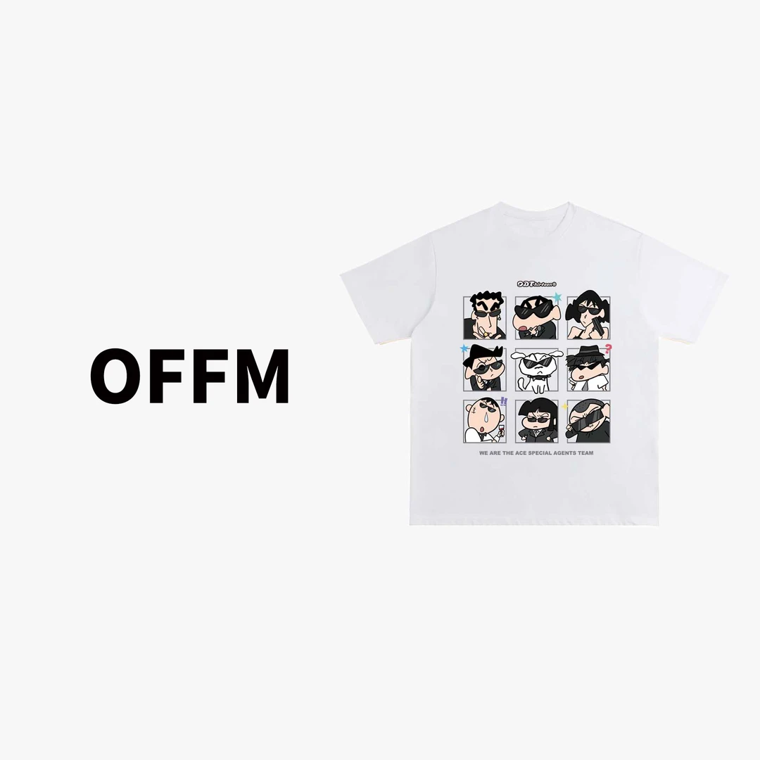 OFF M【王牌特工】纯棉短袖T恤 复古重磅男女同款宽松百搭上衣