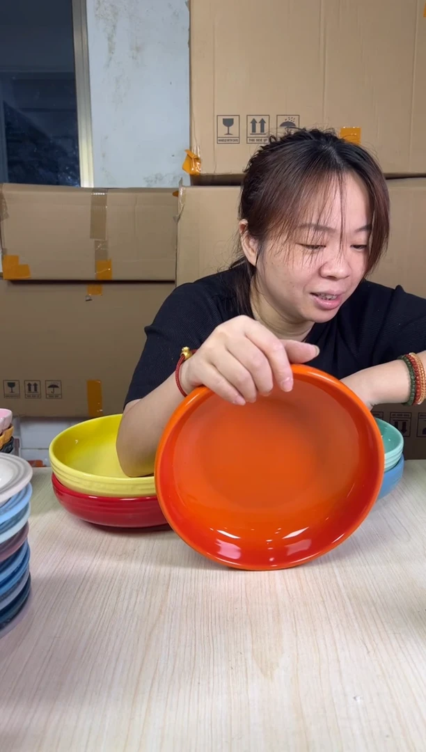 【闪购商品】碗微瑕8英寸青虹深-+-----橙色