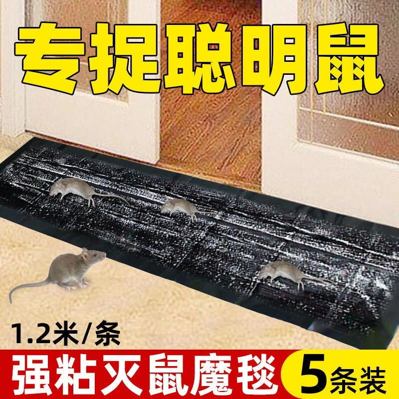 九行粘鼠板强力粘胶除耗子室内厨房捕捉老鼠粘毯隐形灭鼠魔毯