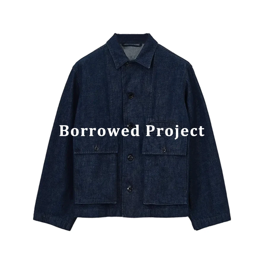 Borrowed Project原牛工装飘带扭缝弯刀裤水洗做旧多口袋夹克外套