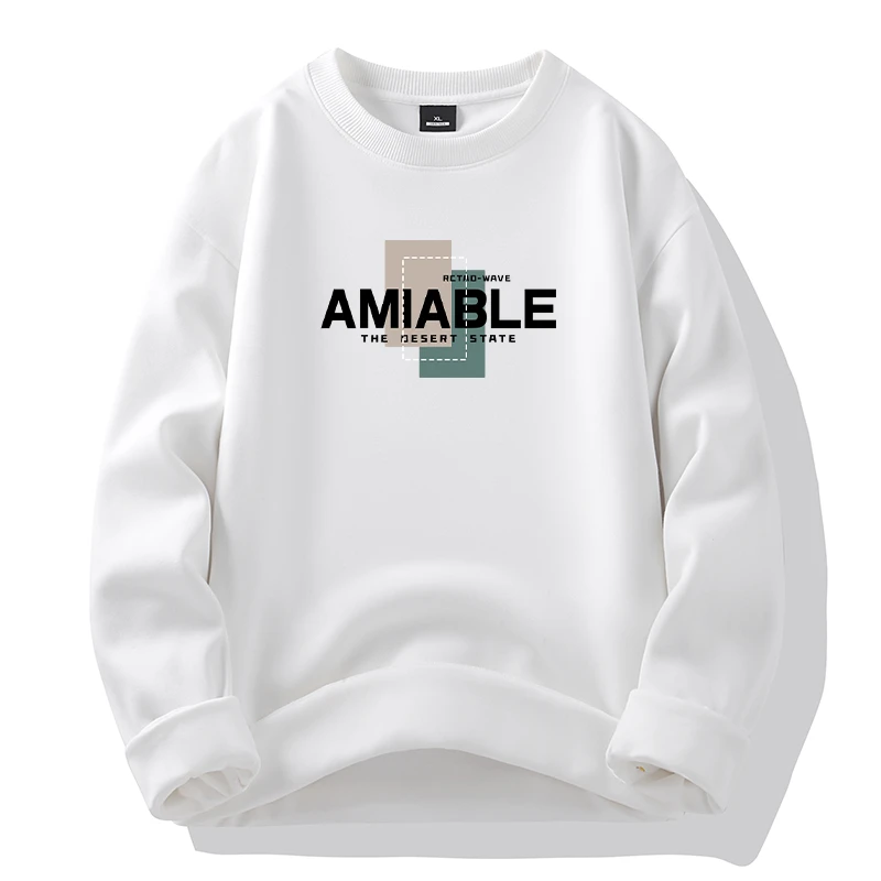 重磅品质卫衣男秋冬宽松圆领打底衫字母潮牌休闲外套情侣潮流百搭