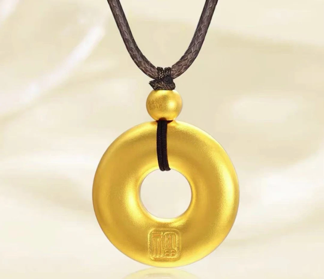 足金古法工艺平安扣