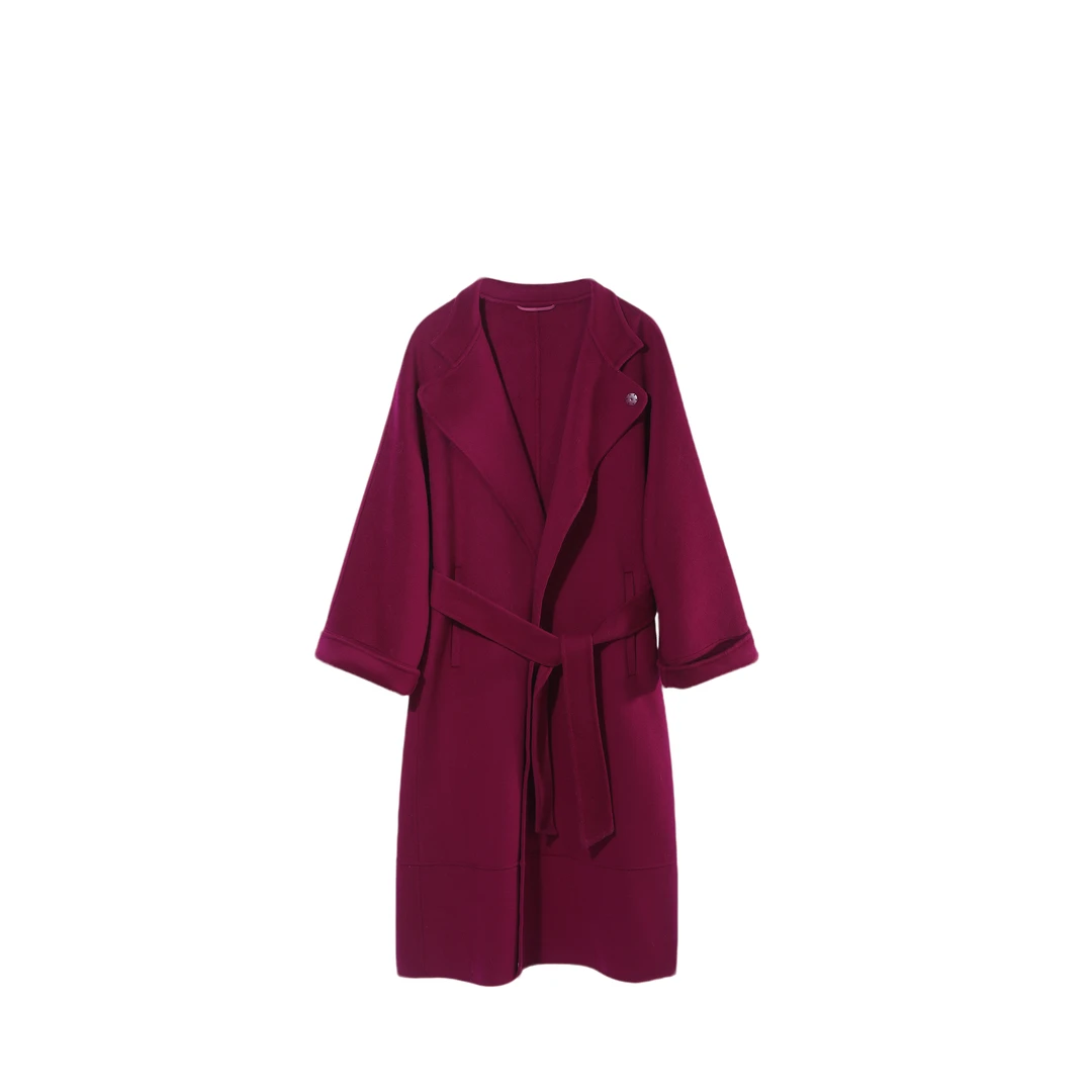 【小依专享】S7350350H 中长款双面羊毛大衣-0350