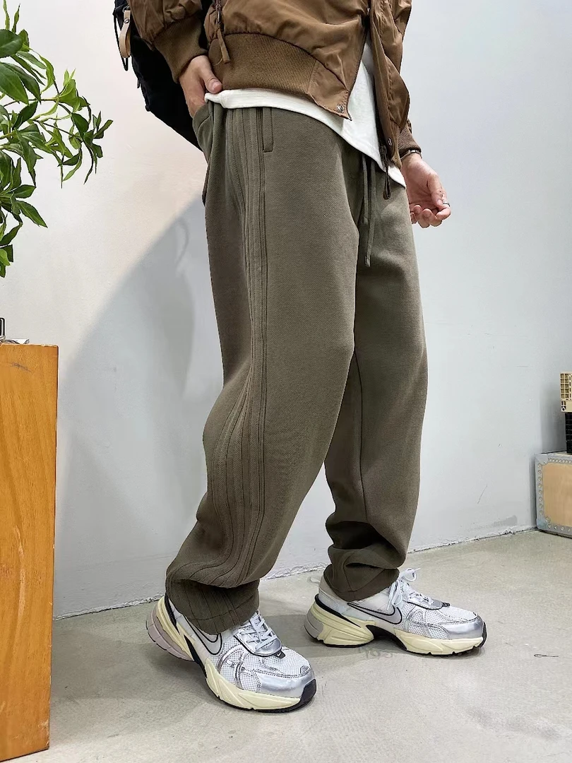 加绒一裤两穿直筒束脚情侣卫裤品牌定制休闲裤9C274