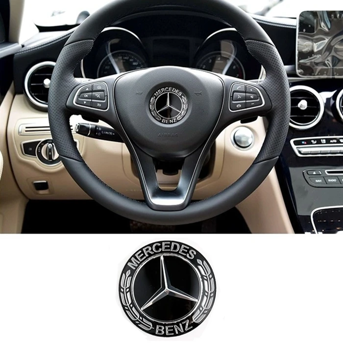 适用于奔驰方向盘标 C200 E260L GLK300 GLC GLA CLA中心贴车标志
