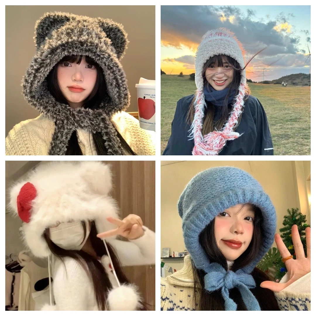 【毛绒帽合集】冬天帽子女加厚保暖针织帽防风护耳雷锋帽御寒毛绒帽