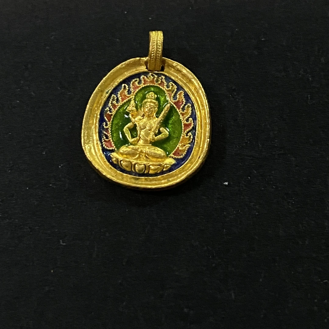 【黄金女一号】足金 虚空烧蓝侧挂 1个 尺寸13mm 重2.908克