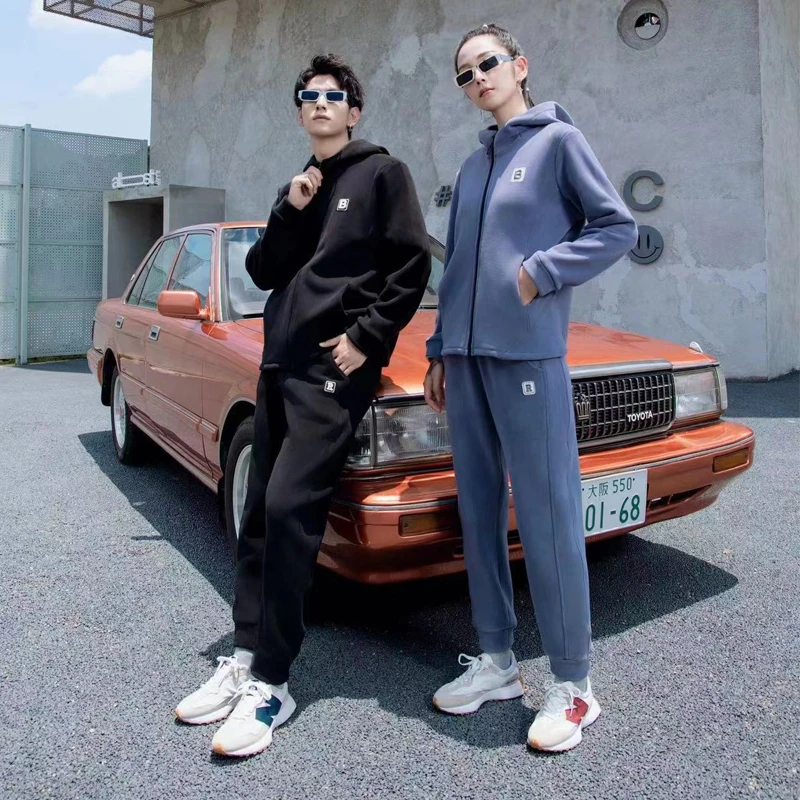 【帽子款】外套女秋冬外穿卫衣双面奥粒绒开衫女加绒加厚户外保暖