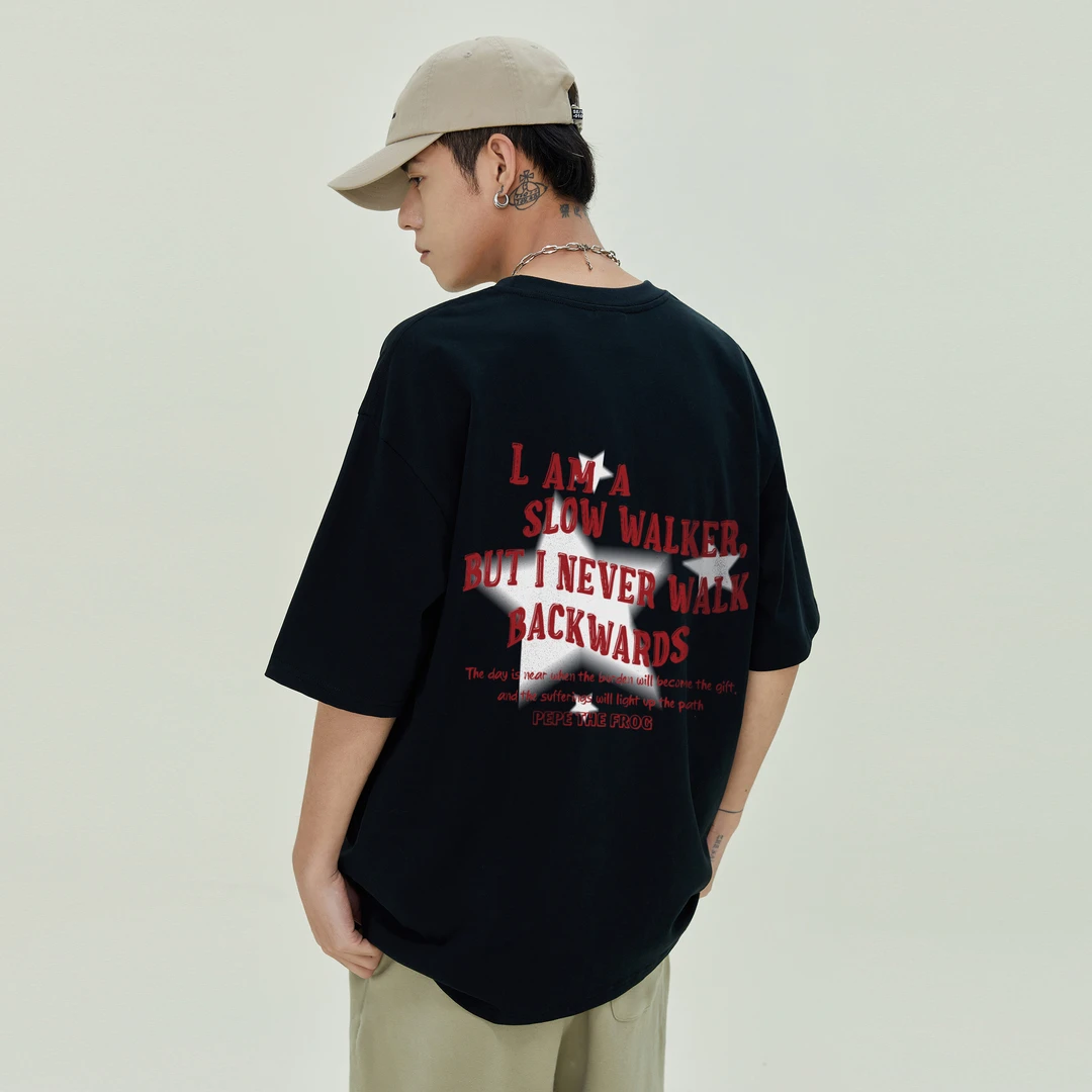 PEPE THE FROG美式白色情侣夏季2024印花半袖百搭小众街头ins