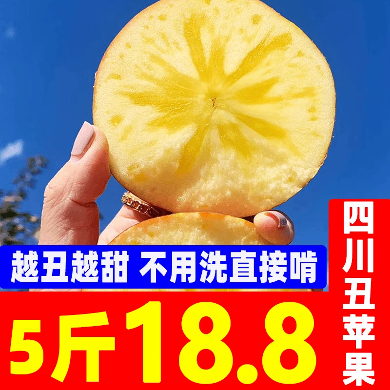 大凉山丑苹果冰糖心新鲜水果当季整箱2/5/8斤包邮四川盐源丑苹果