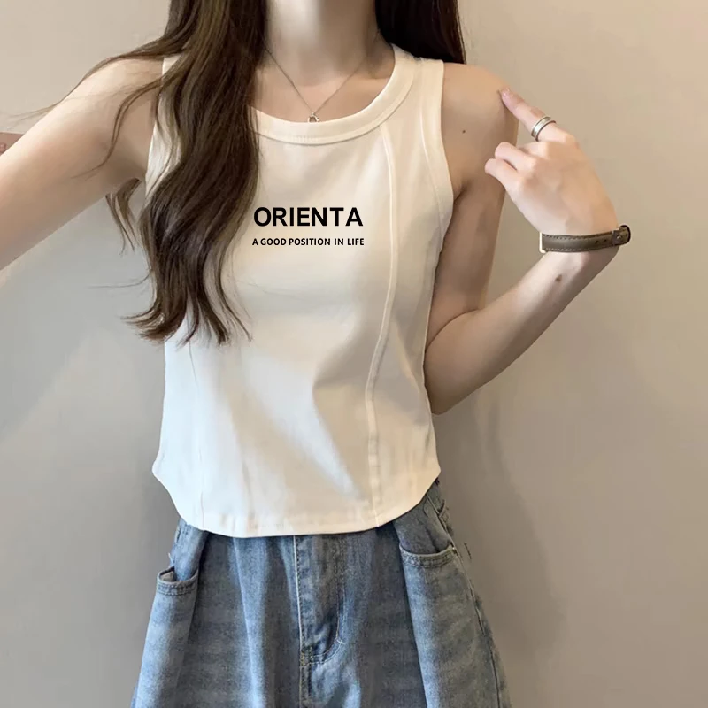 2024新款吊带背心女士早春夏季内搭打底白色外穿小众辣妹无袖上衣