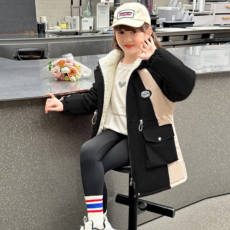 女童棉衣冬装儿童洋气加厚派克服2025新款韩版中大童女孩加绒棉服