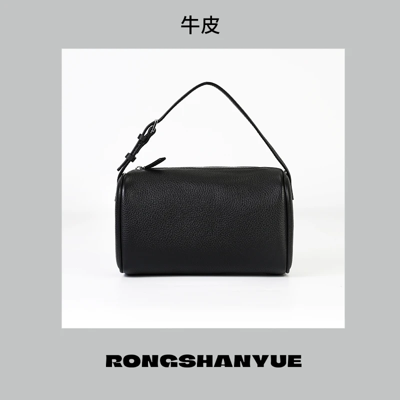 佩佩推荐 真皮轻奢欧美新款手提简约质感百搭时尚女士笔筒包D197