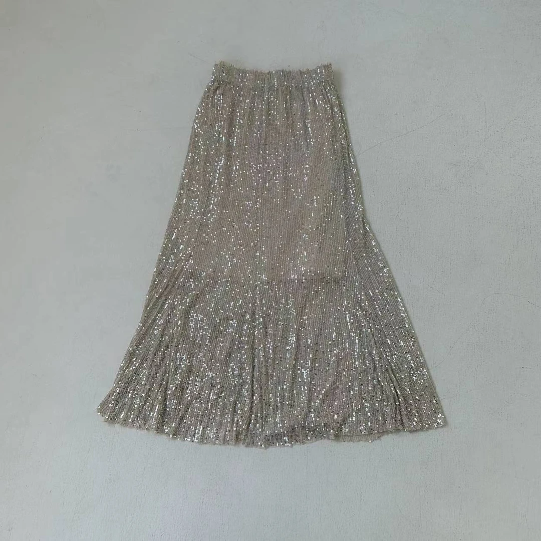 佩佩推荐 亮片鱼尾半身裙长裙子气质时尚6543