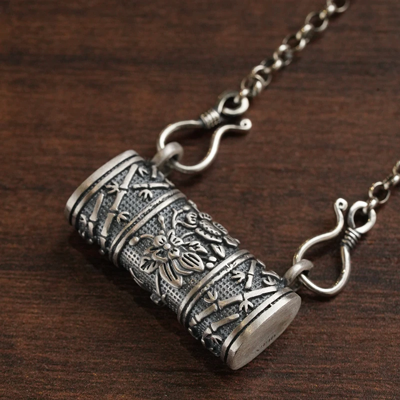 坠链均925银 国风潮竹梅恋项链吊坠XLCS03007