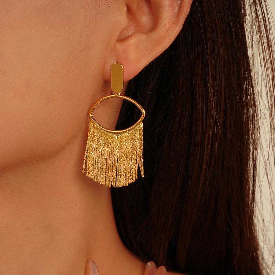 铜合金耳饰 冷淡风气质简约夸张高级感流速个性设计耳环