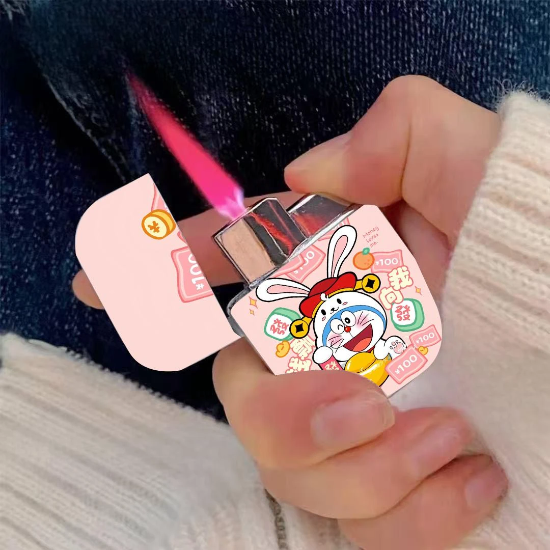 哆啦a梦新年发财暴富卡通高颜值打火机财神爷财源滚滚送男友礼物