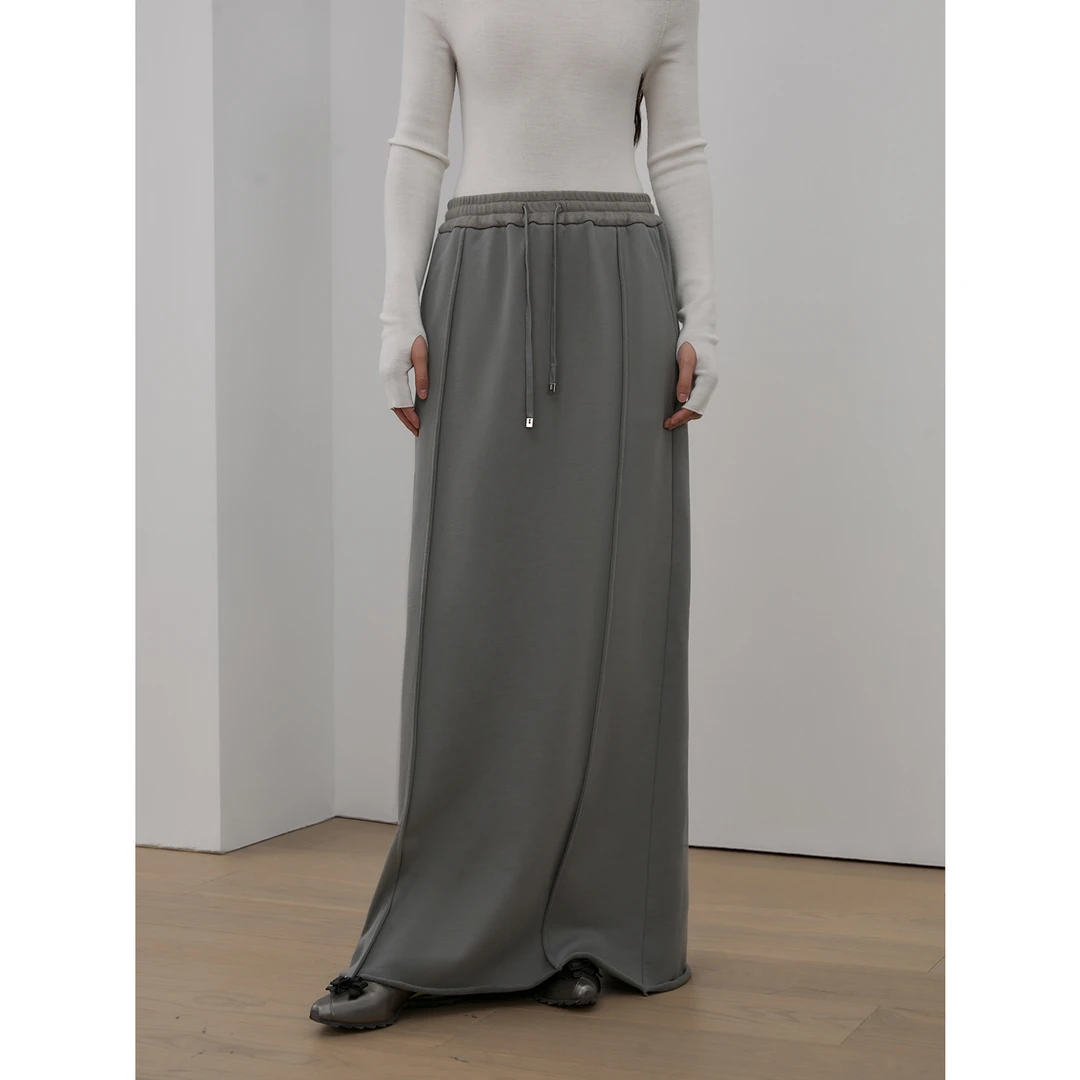 付智恩 云之繁星懒人裙 运动风拼接抽绳半身裙女显高显瘦A字半裙