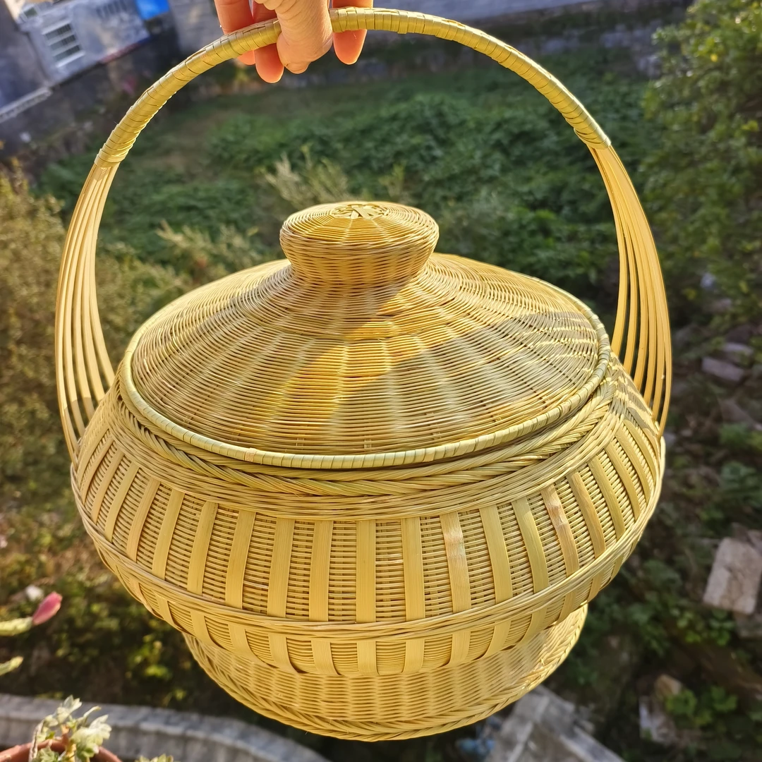 非遗手工竹编精编手提篮茶叶篮