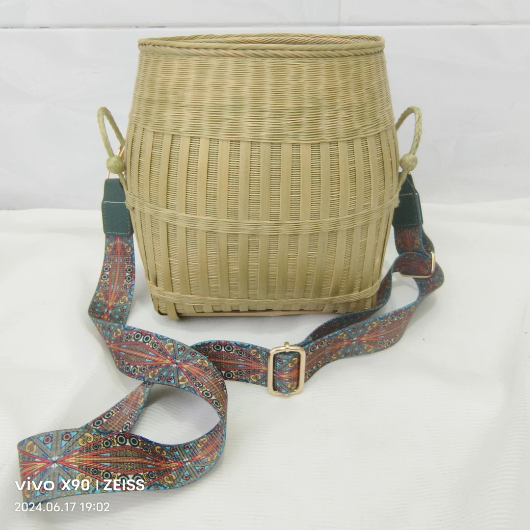 非遗金竹精编茶叶篓口径20厘米高25厘米