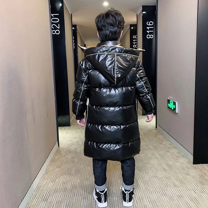 男童羽棉服冬装中大童2023新款韩版棉袄外套帅气儿童中长款棉衣