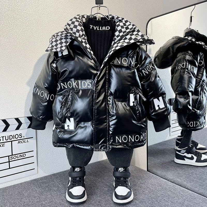 男童羽棉服2023新款帅气时髦宝宝秋冬装加厚外套潮儿童冬季棉衣
