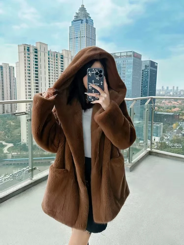 西夏尚美【0911】三色气质连帽气质百搭外套