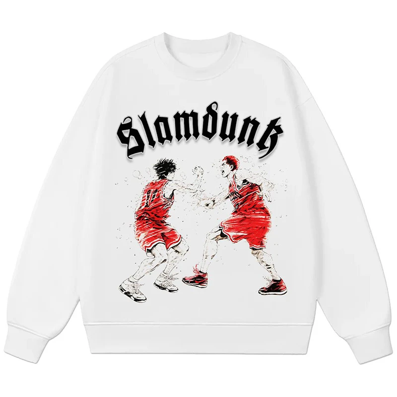 灌篮高手前锋樱木花道流川枫世纪击掌宽松圆领卫衣男女运动学生潮