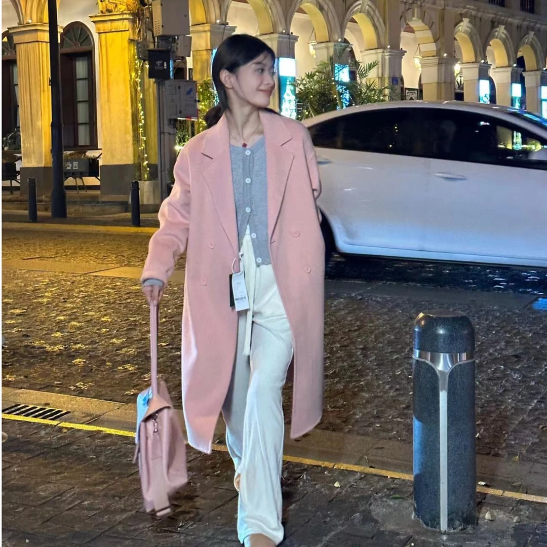 双面呢小个子羊毛大衣毛呢外套女中长款秋冬百搭显瘦通勤时尚