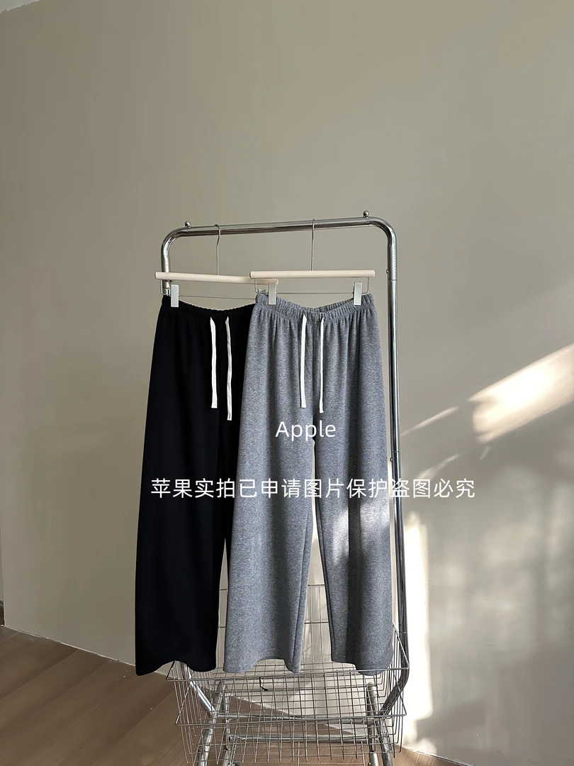 【苹果推荐】秋冬新款韩版休闲松紧腰加绒云朵糯米休闲裤