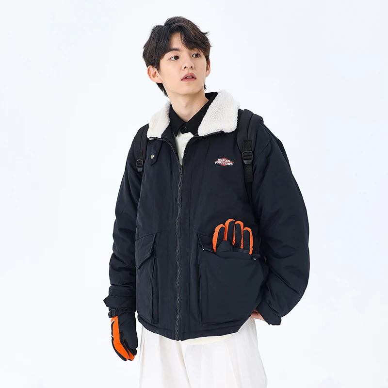 KXLFCHN空穴来风 棉衣冬季加厚翻领外套男女