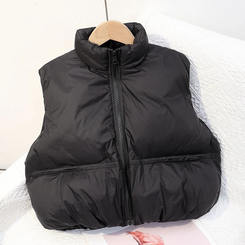 儿童秋冬马甲面包棉中大童新款男童女童加厚保暖洋气韩版背心