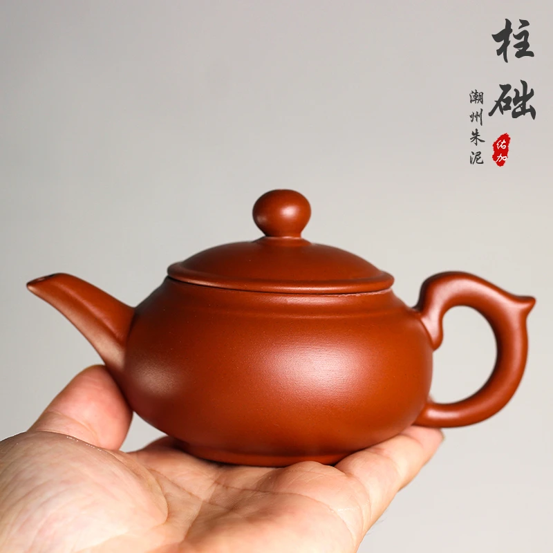柱础壶140毫升将军壶潮州功夫茶具原矿朱泥红泥模具半手工仿手拉