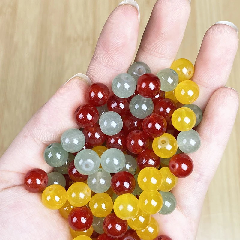 300颗8mm珠子圆珠手工diy手链项链手串散珠配件