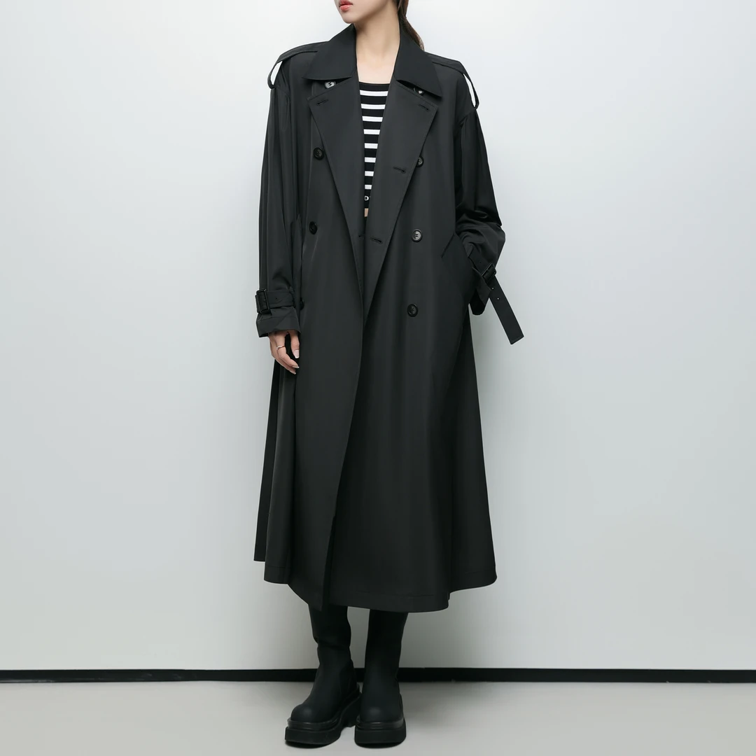 AMASS/阿玛施 新款经典舒适双排扣廓形长款风衣5400849