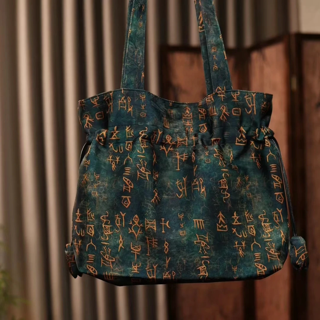 甲骨文单肩包大容量时尚单肩204-3文艺抽绳