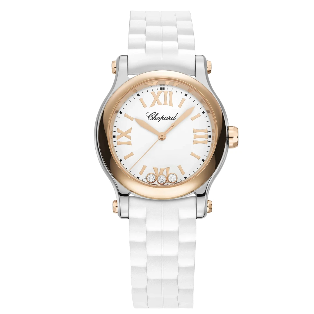 95新 Chopard/萧邦 间金快乐3钻/30mm/278590-6001/公价48200