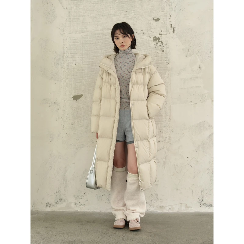 N2024冬季连帽休闲女装羽绒服长款外套7755