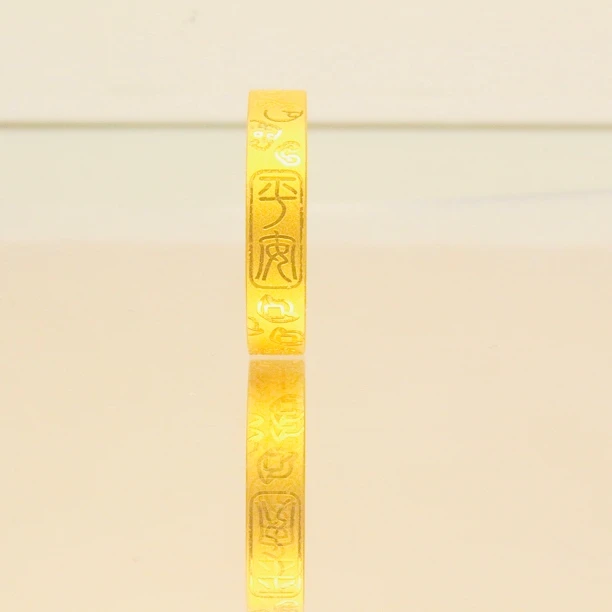 足金999 金戒指 5D硬金 吉言戒指 多样性发其一时尚古雅轻奢ins