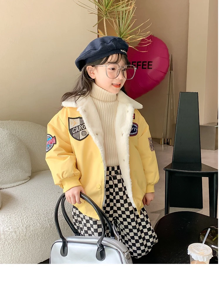 清仓！拉萨发货男女童韩版加绒夹克冬时尚洋气外套儿童加厚保暖