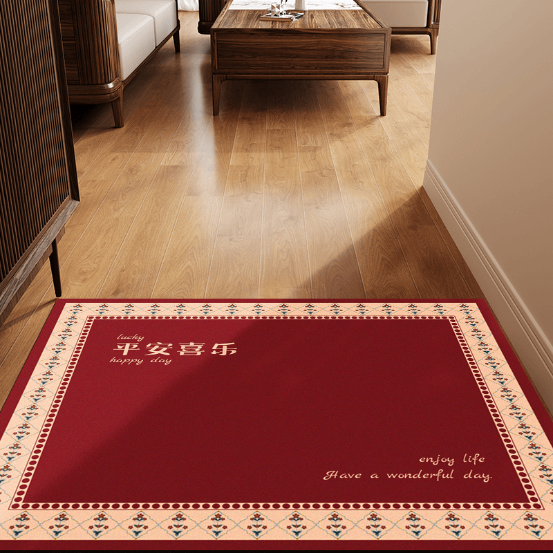 新年红色入户门地垫大门口玄关脚垫结婚喜庆新款地毯防滑吸水垫子