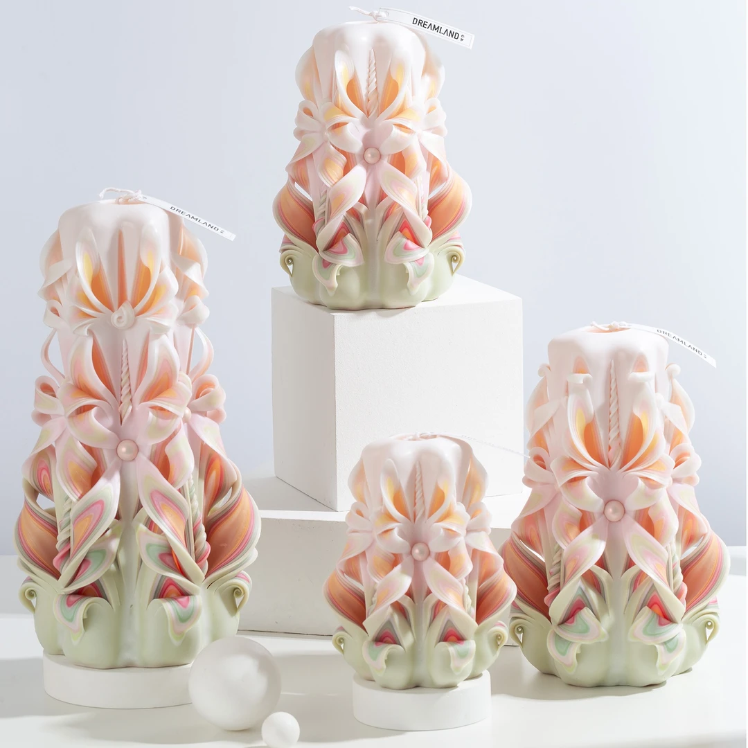 作梦香薰雕刻雕花手工蜡烛小众家居摆件艺术纪念礼物高级感装饰