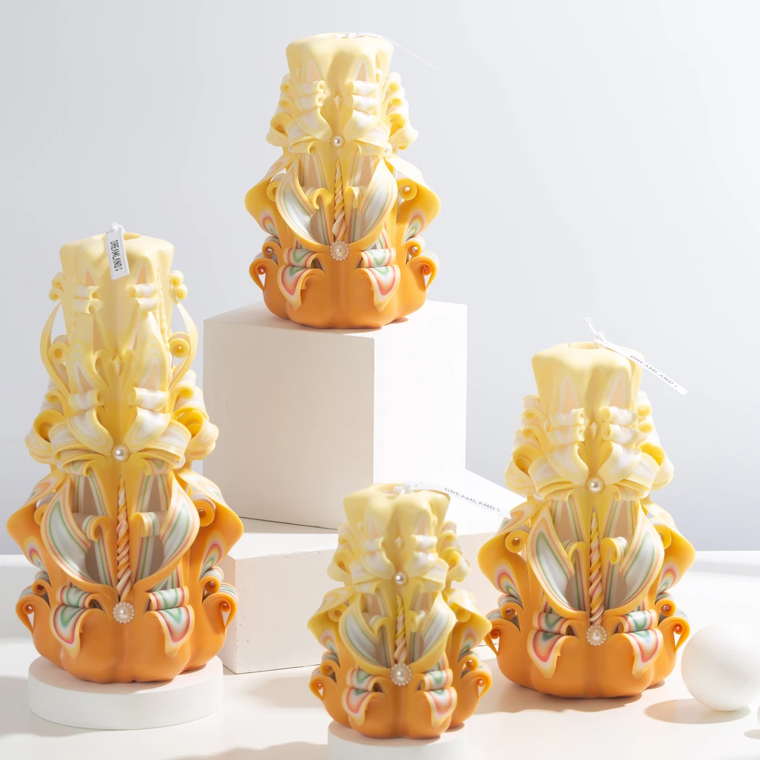 作梦雕刻花蜡烛香薰氛围感纪念礼物女神生日卧室摆件