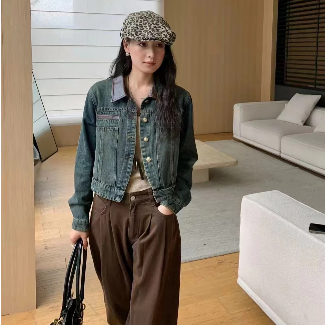 Huangxiaoqi Cowboy港式高街牛仔外套女春秋小个子休闲58116