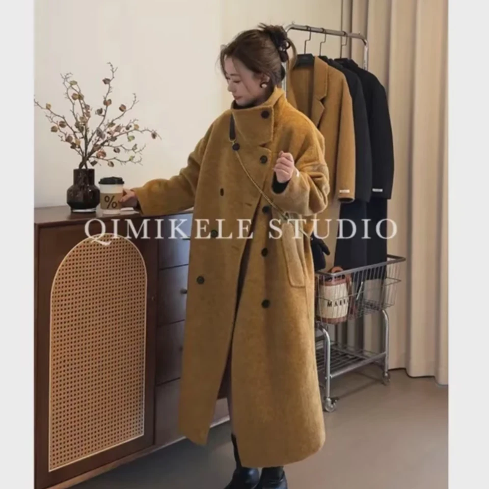 【爆款专属】24秋冬新款大东门高端双排扣立领加厚双面毛呢大衣2420