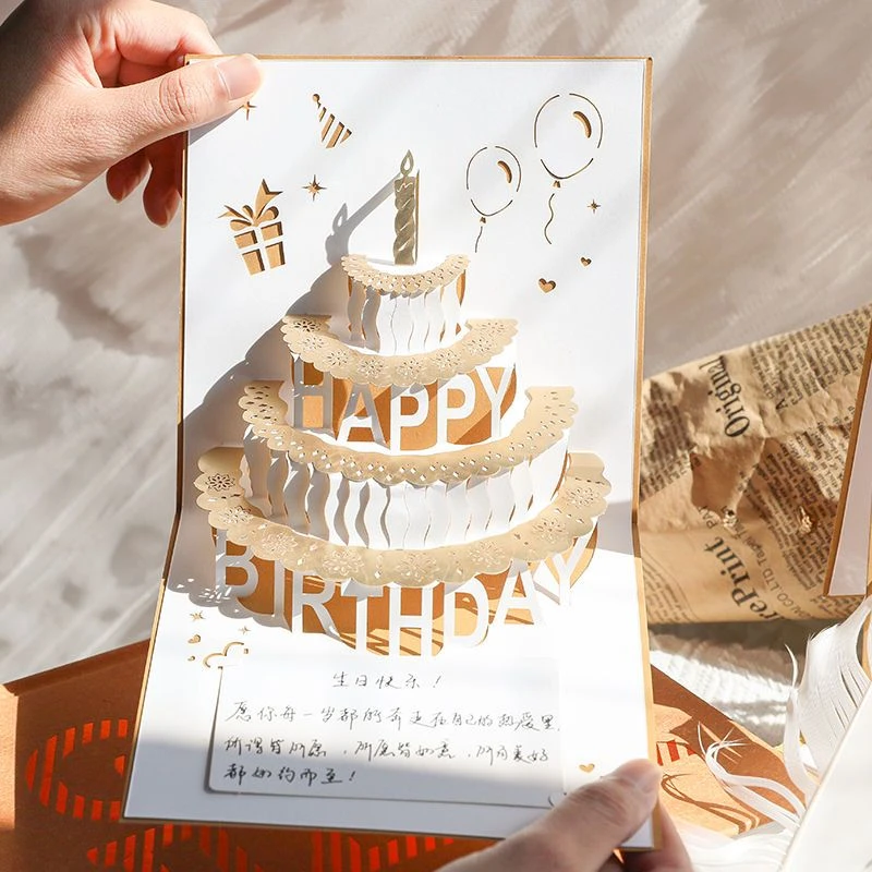 3d立体生日贺卡ins小众生日快乐高级感生日礼物送女朋友闺蜜情侣