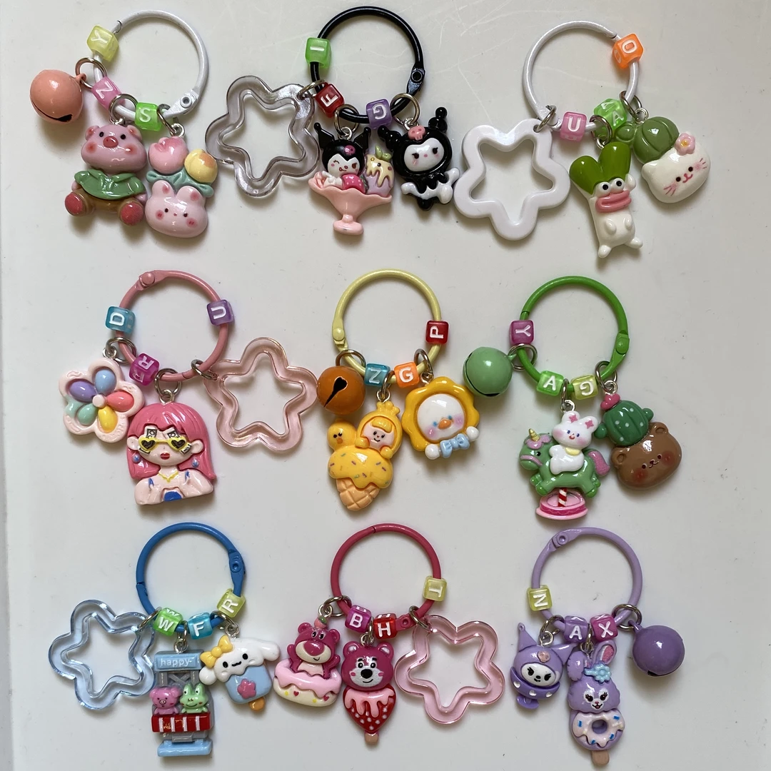 （直播选款）Diy创意树脂钥匙扣书包挂件可爱手机链手工制作